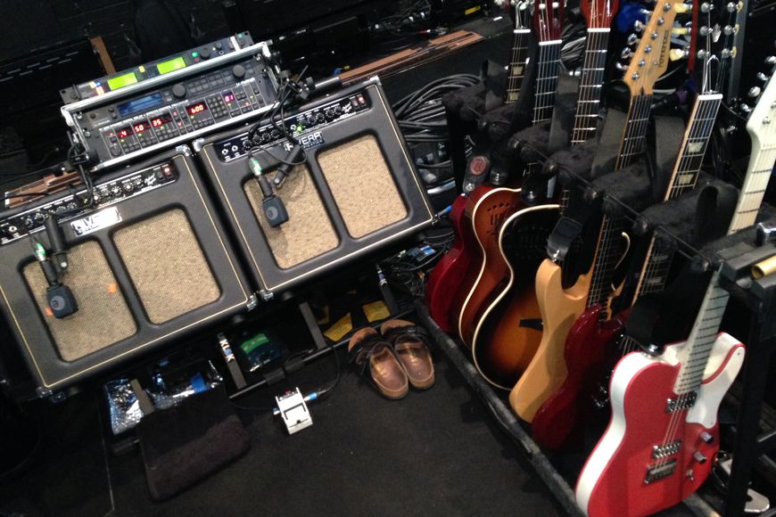 Rivera amps and assorted guitars for the KB shows.
